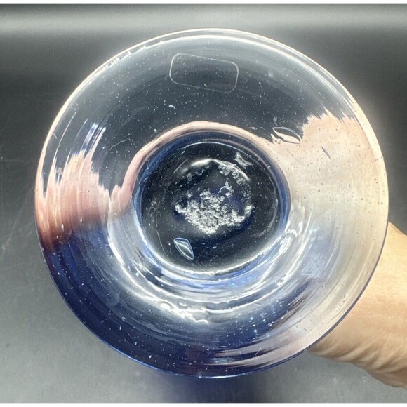 Crate & Barrel Mexico COBALT BLUE Blown Art Glass Vase 8” - Picture 5 of 6